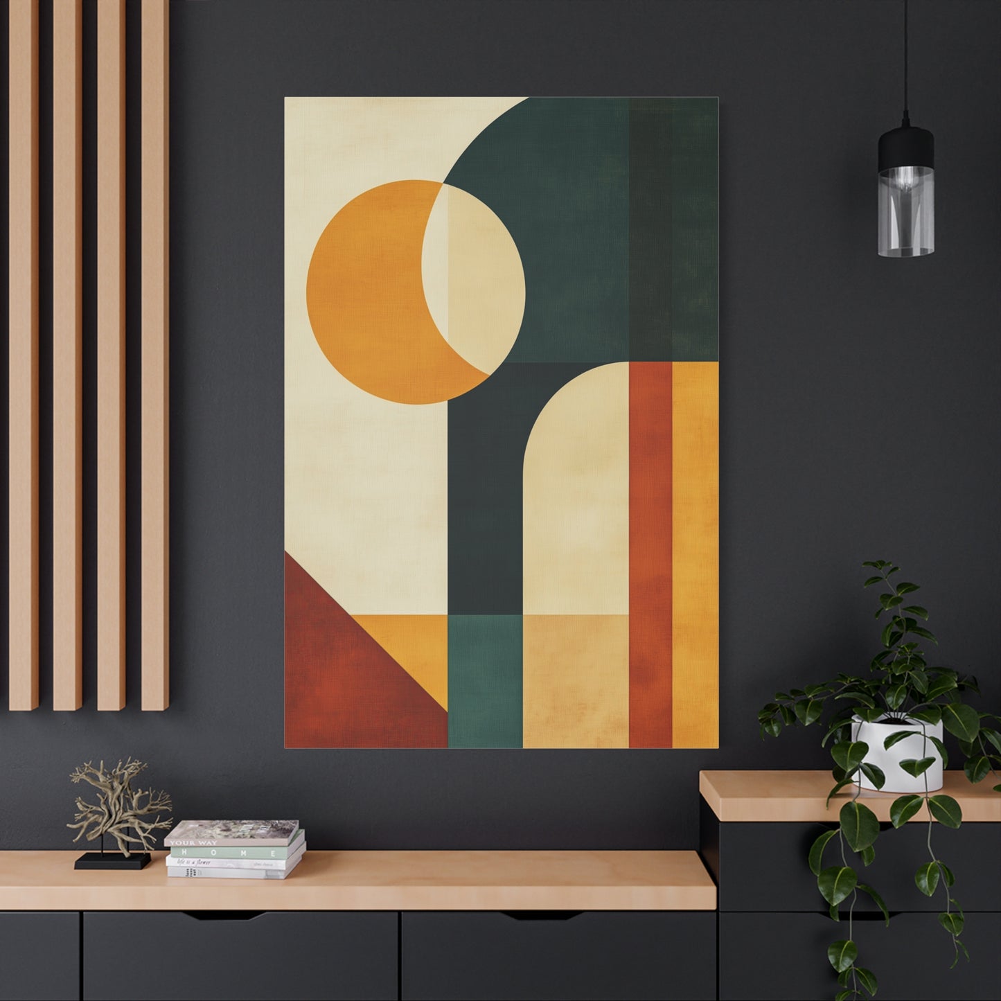 Mid-Century Modern Canvas – Bold Geometric Wall Art (20004)