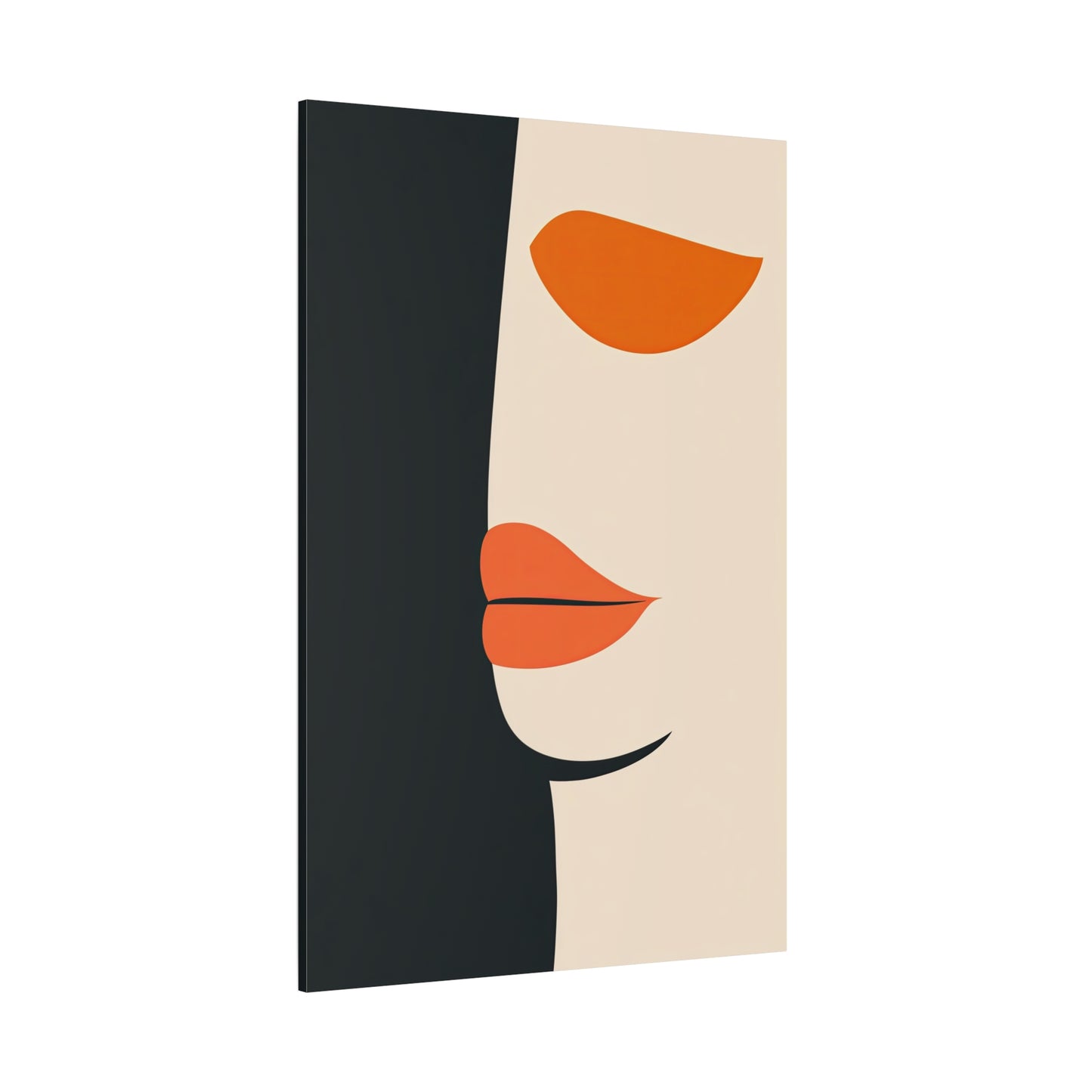 Minimalist Abstract Face Canvas – Modern Art in Bold Colors