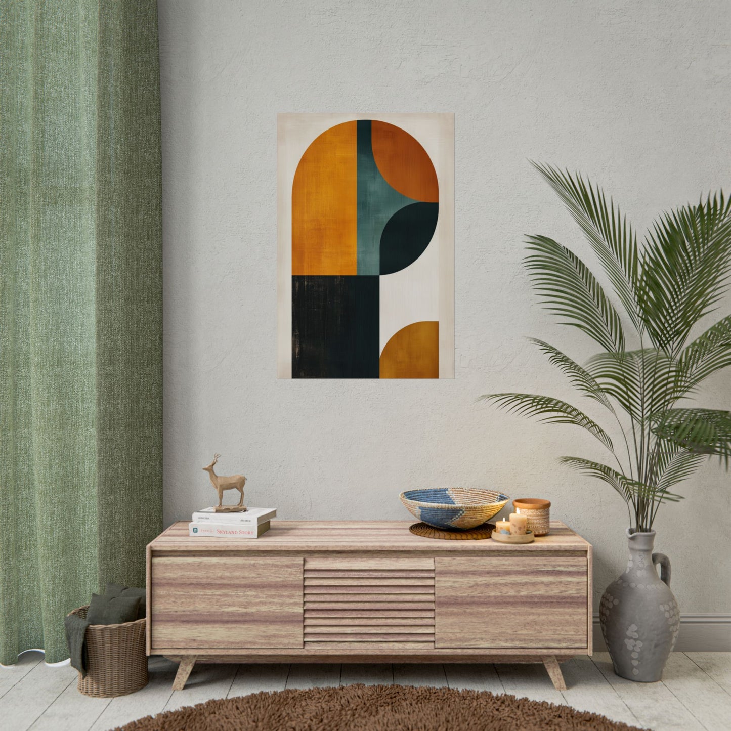 Mid-Century Modern Poster – Geometric Vintage Wall Art (20003)