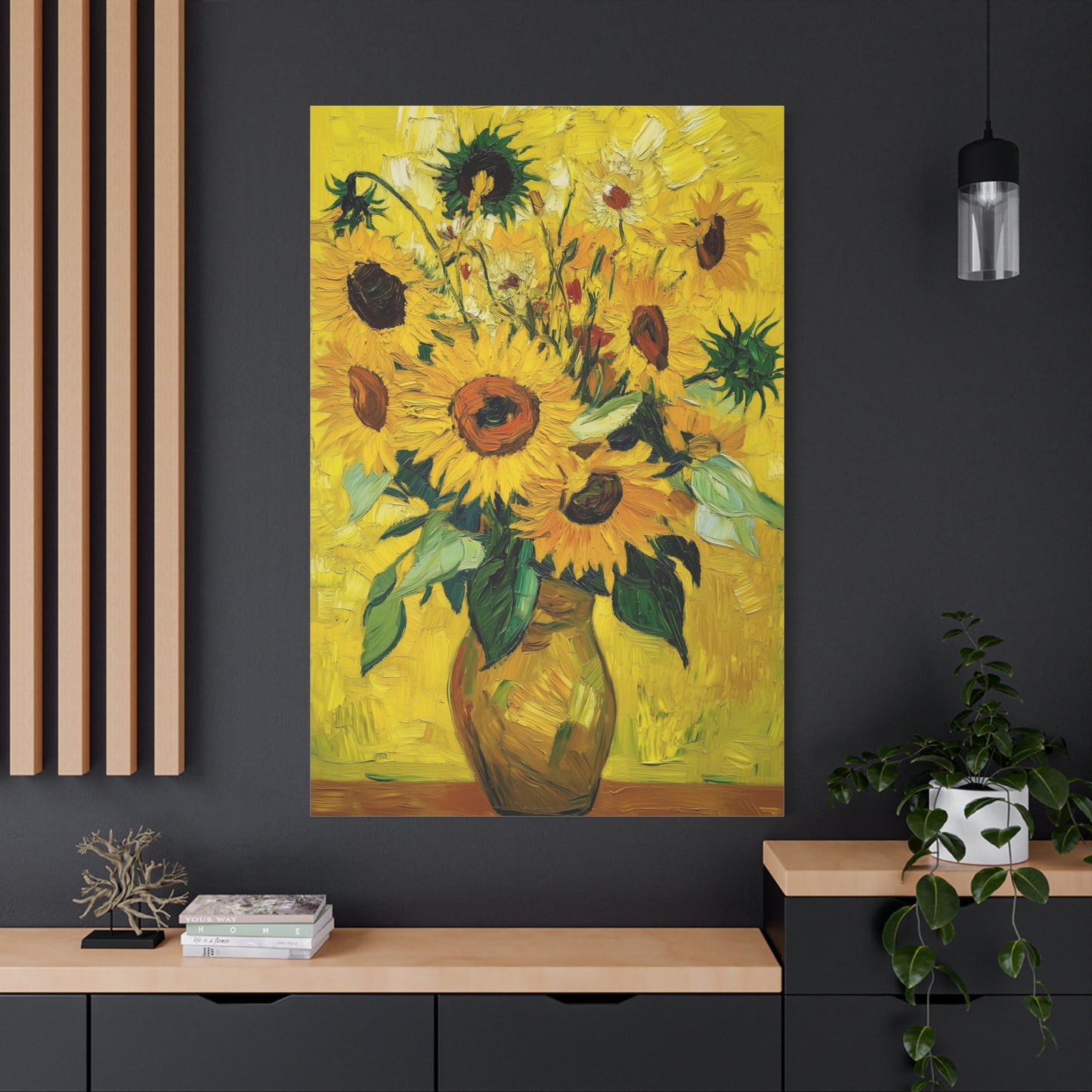 Van Gogh-Inspired Sunflowers Canvas – Vibrant Post-Impressionist Floral Print