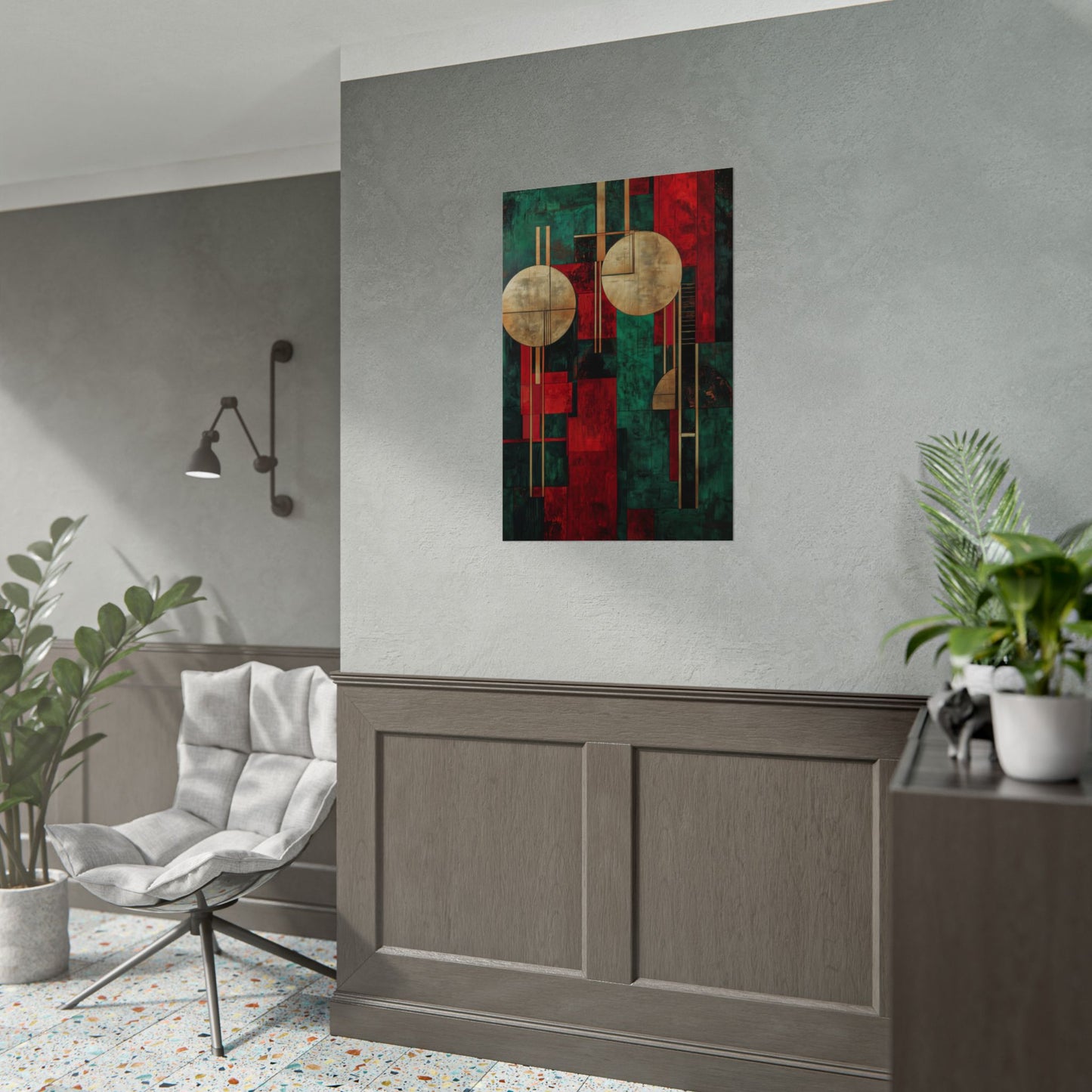 Mid-century Wall Art Poster Roaring Elegance (20019)