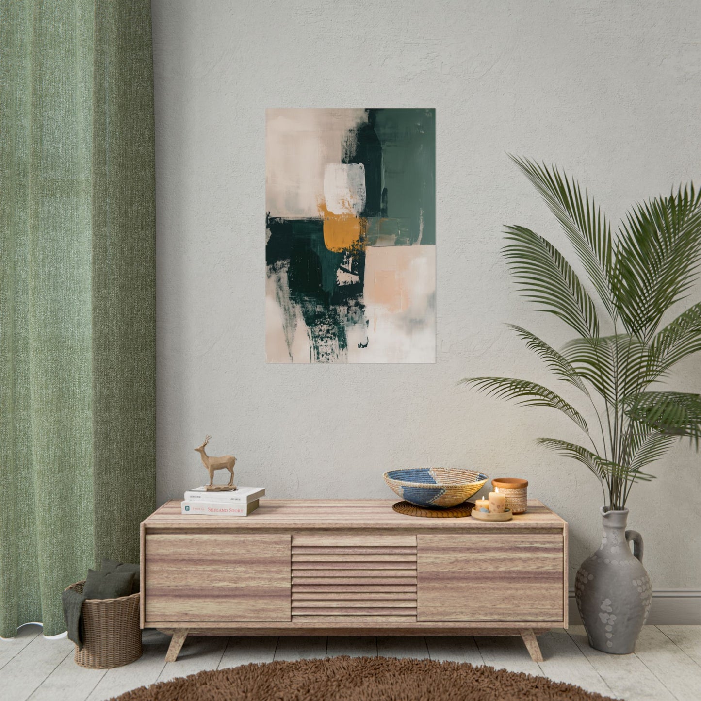 Modern Abstract Wall Art Poster – Textured Brushstroke Composition (20012)