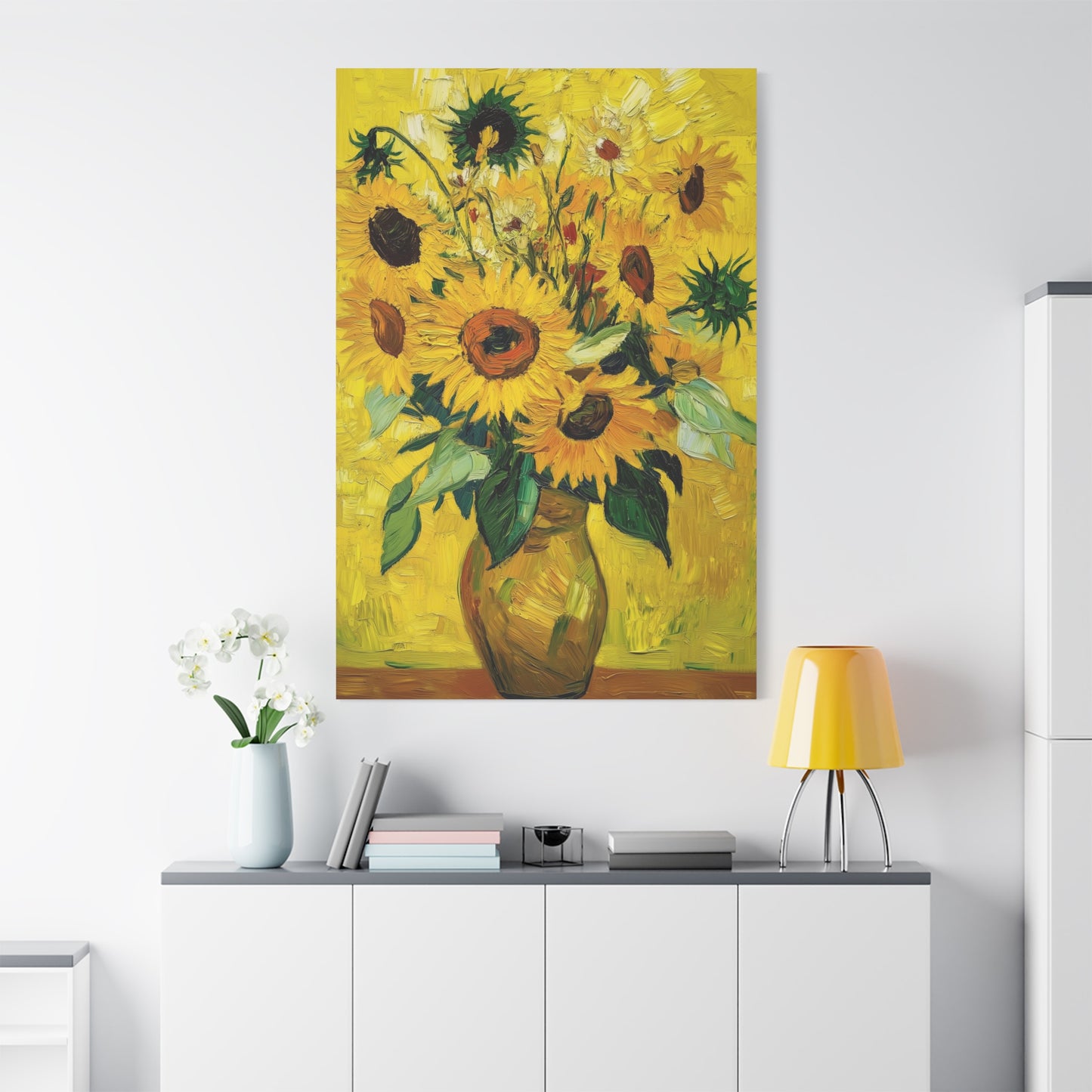 Van Gogh-Inspired Sunflowers Canvas – Vibrant Post-Impressionist Floral Print