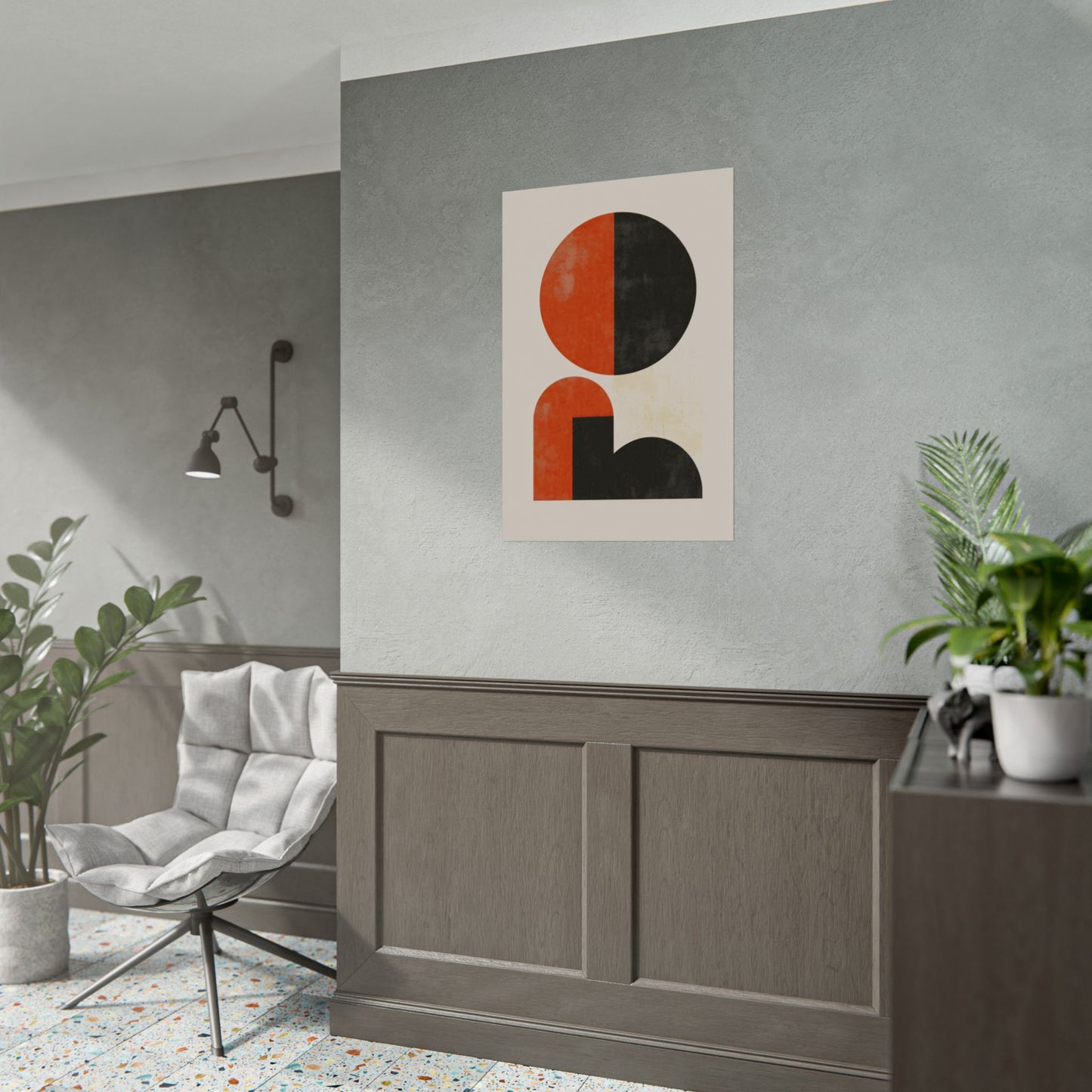 Timeless Mid-Century Modern Poster – Bold Geometric Wall Art (20002)