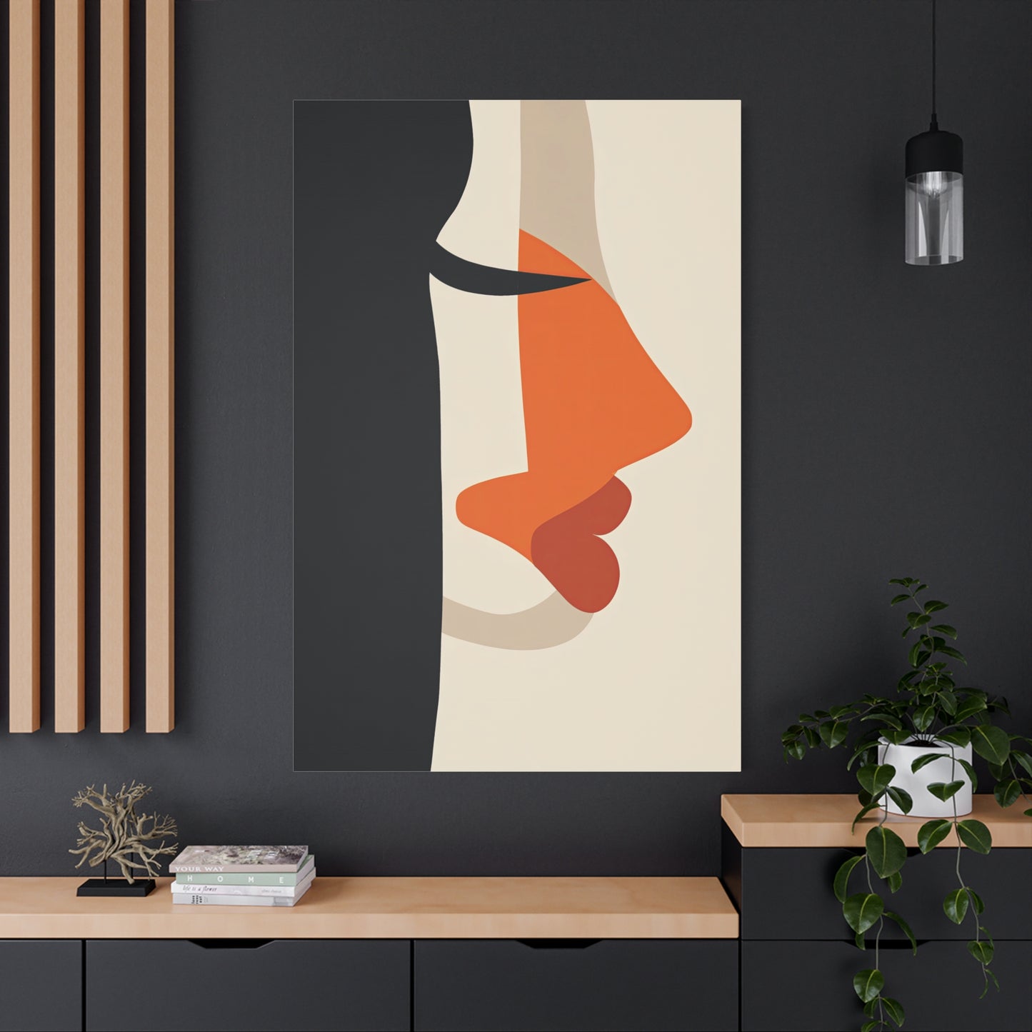Minimalist Abstract Canvas Print – Bold Geometric Face Art