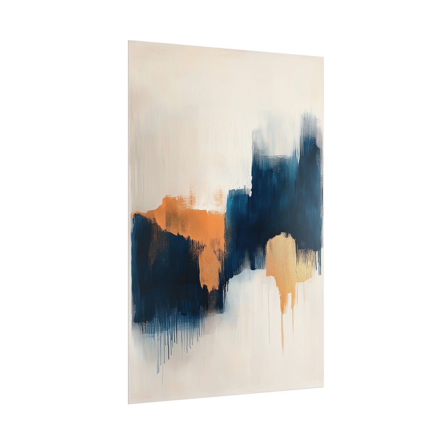 Modern Abstract Wall Art Poster – Bold Blue & Warm Earth Tones (20013)