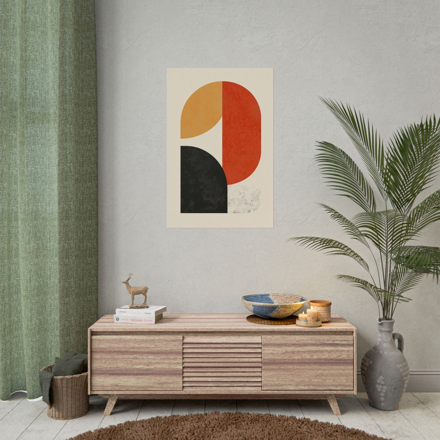 Mid-Century Modern Print – Geometric Abstract Poster (20001)