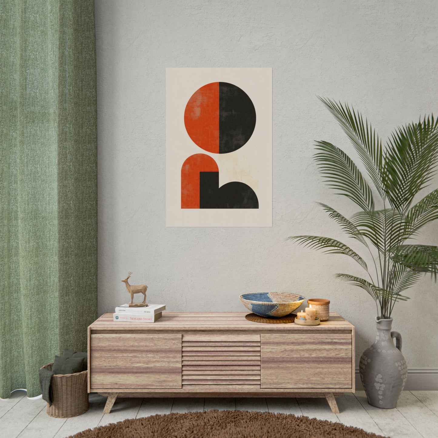 Timeless Mid-Century Modern Poster – Bold Geometric Wall Art (20002)