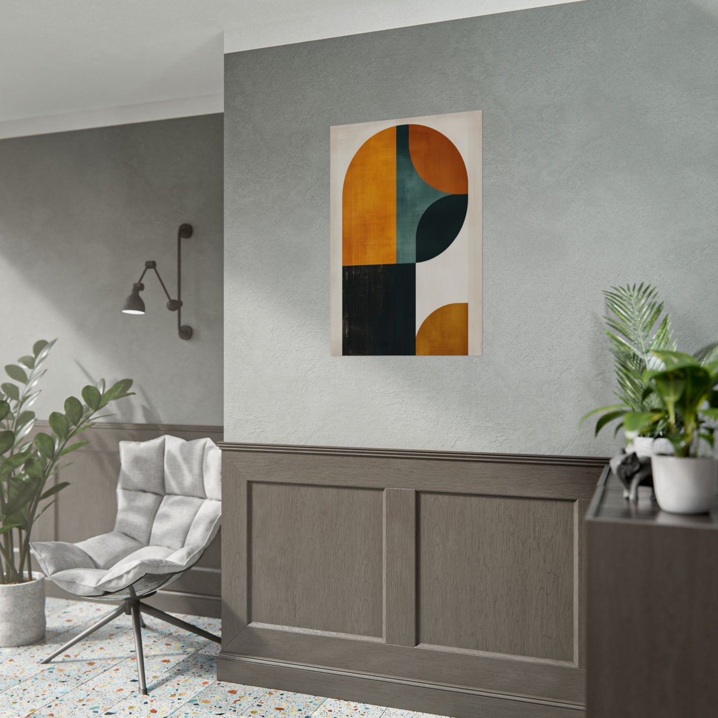 Mid-Century Modern Poster – Geometric Vintage Wall Art (20003)