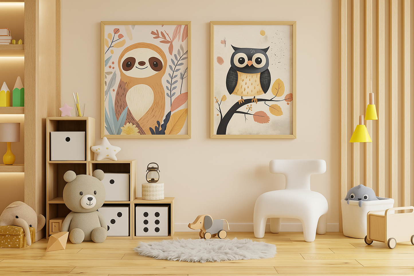 Kids Wall Art Fine Art Poster Dreamy Sloth Design (20070)