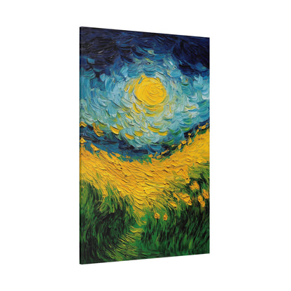 Van Gogh-Inspired Sunflower Field Canvas – Vibrant Impressionist Landscape Print
