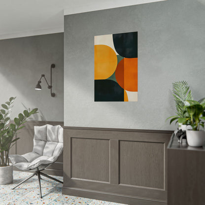 Retro Mid-Century Modern Poster – Geometric Abstract Wall Art (20005)