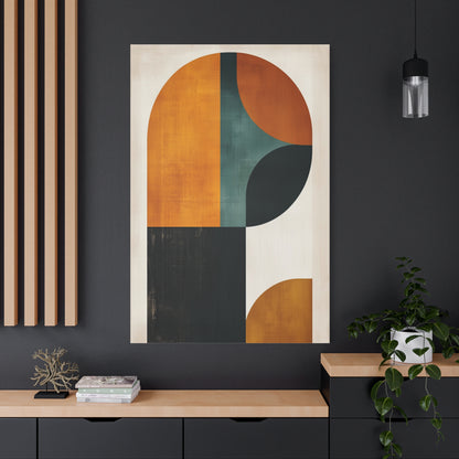 Mid-Century Modern Art Print – Geometric Retro Wall Decor Canvas (20003)