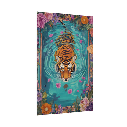 Tropical Tiger Poster – Exotic Jungle Wall Art Print (50001)