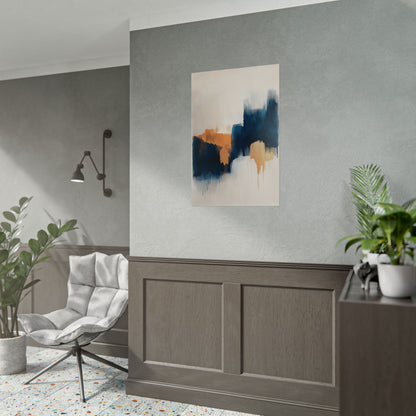 Modern Abstract Wall Art Poster – Bold Blue & Warm Earth Tones (20013)
