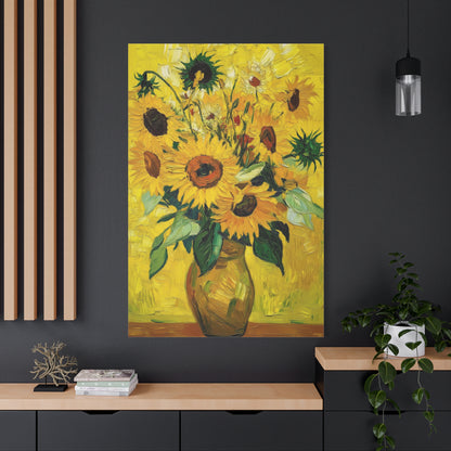 Van Gogh-Inspired Sunflowers Canvas – Vibrant Post-Impressionist Floral Print