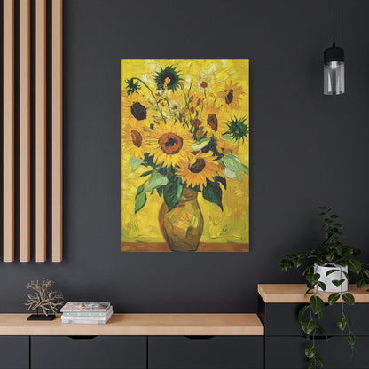 Van Gogh-Inspired Sunflowers Canvas – Vibrant Post-Impressionist Floral Print