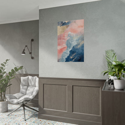Abstract Wall Art Poster Dreamy Beach Embrace in Pastel Serenity (20018)