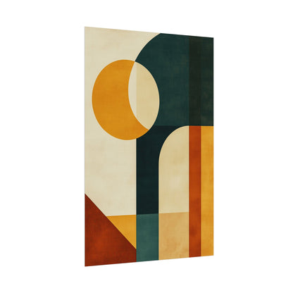 Retro Mid-Century Modern Poster – Geometric Abstract Print (20004)