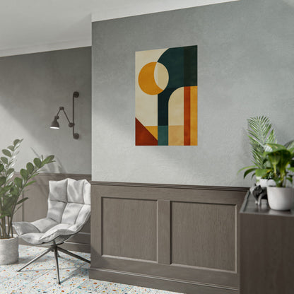 Retro Mid-Century Modern Poster – Geometric Abstract Print (20004)