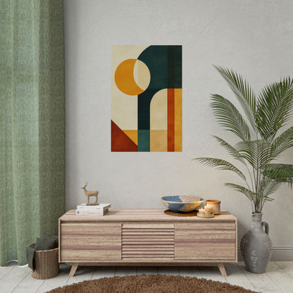 Retro Mid-Century Modern Poster – Geometric Abstract Print (20004)
