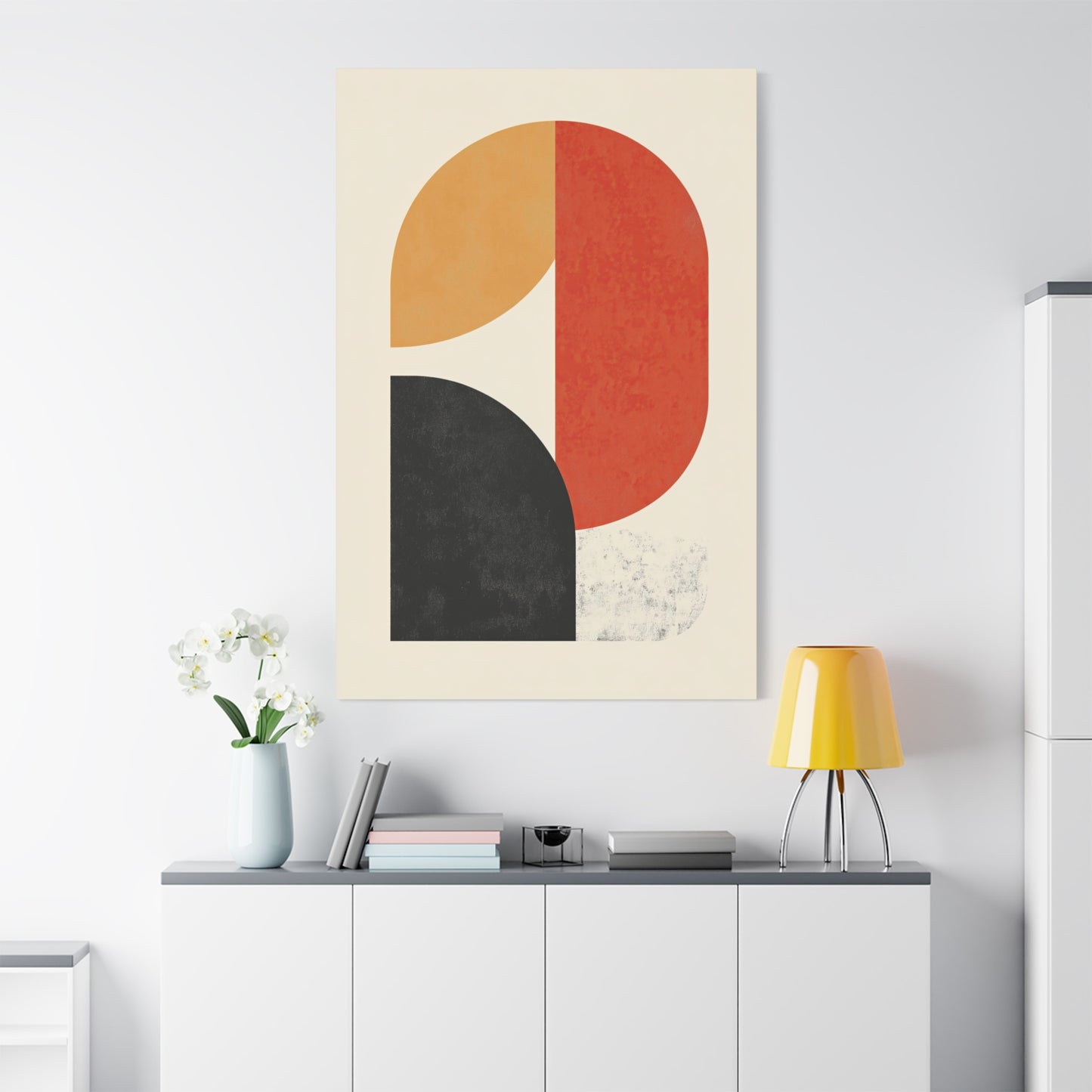 Mid-Century Modern Art Print – Geometric Abstract Canvas (20001)