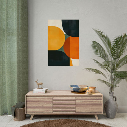 Retro Mid-Century Modern Poster – Geometric Abstract Wall Art (20005)