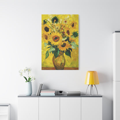 Van Gogh-Inspired Sunflowers Canvas – Vibrant Post-Impressionist Floral Print