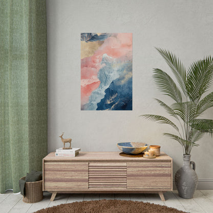 Abstract Wall Art Poster Dreamy Beach Embrace in Pastel Serenity (20018)