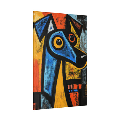 Pablo Picasso-Inspired Cubist Dog Canvas – Bold Abstract Geometric Art