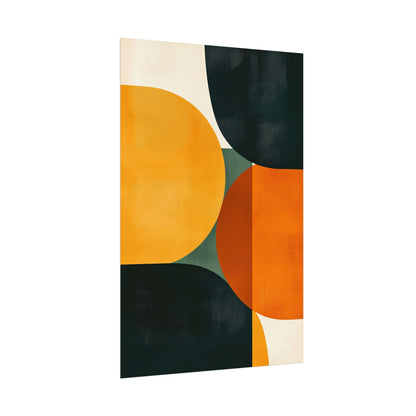 Retro Mid-Century Modern Poster – Geometric Abstract Wall Art (20005)