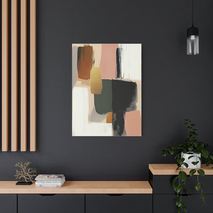 Modern abstract canvas – earthy tones with gold accents | Minimalist wall art