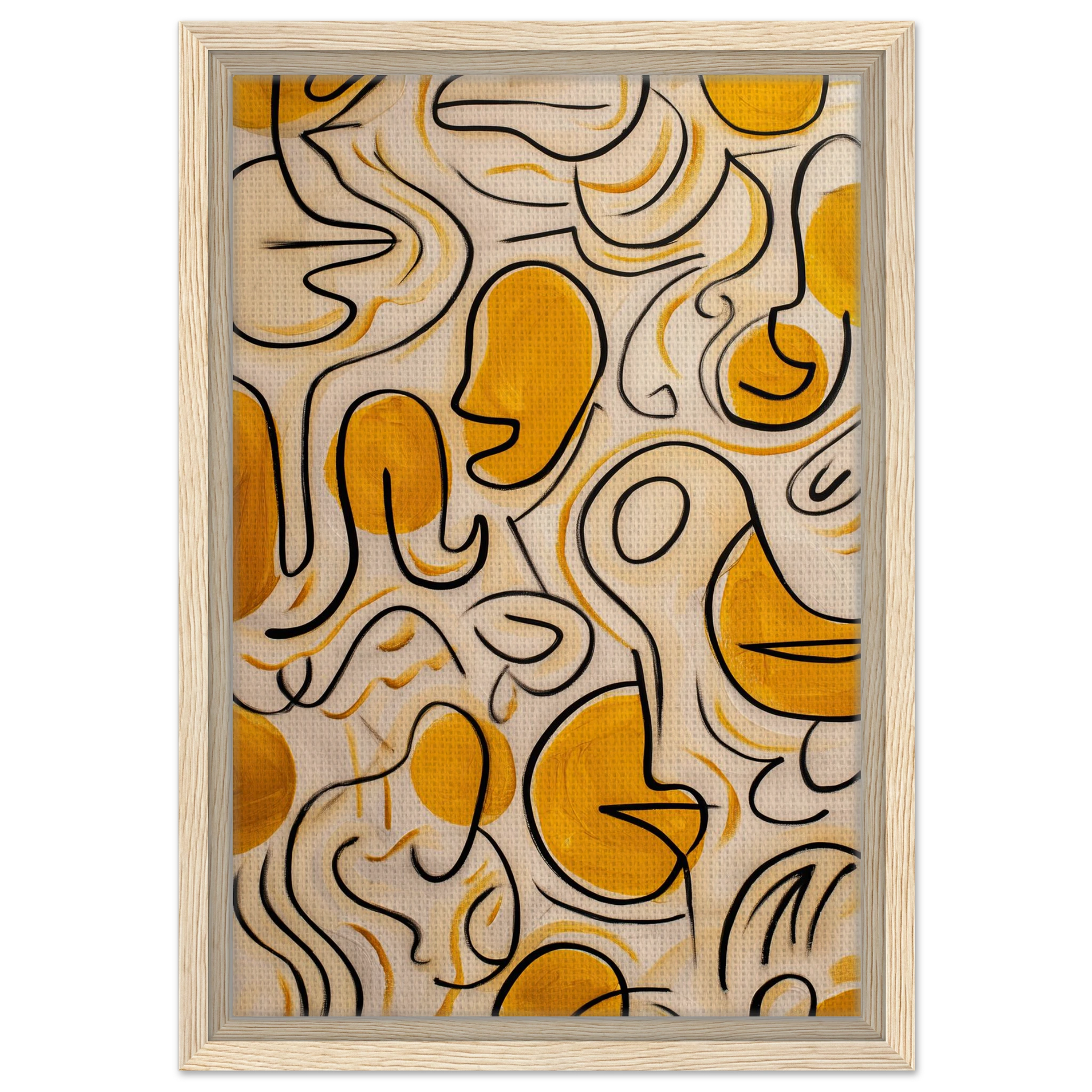 ＤＡＮＣＥ　ＳＵＮ　 Line Art Wall Art Framed Canvas Joyful Sun Dance (20207